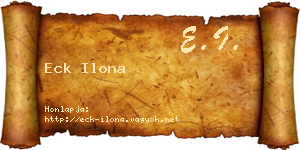 Eck Ilona névjegykártya
